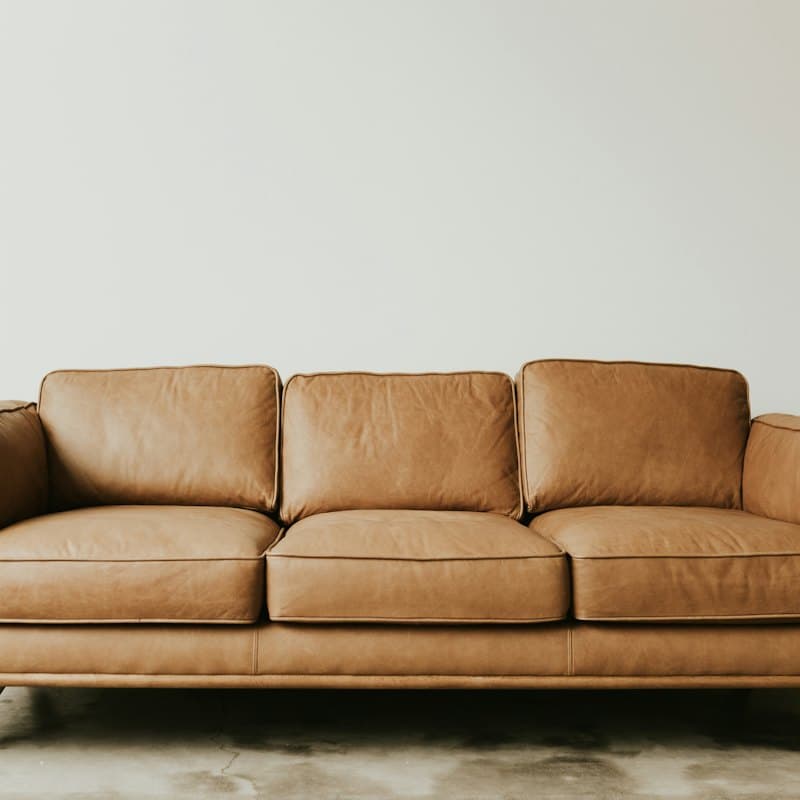 Tan Leather Modular Sofa