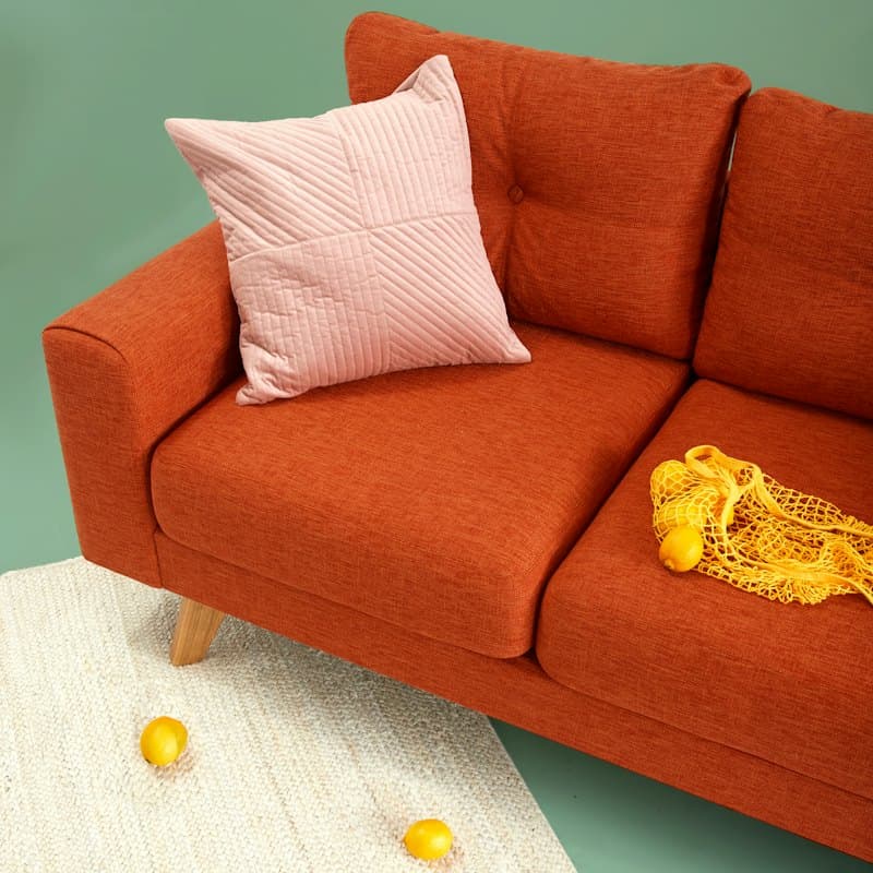 Coral Linen Loveseat